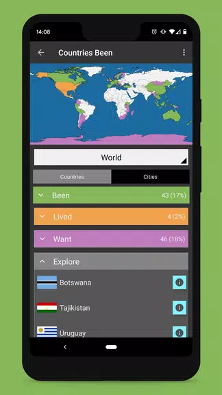 Countries Been: Visited Places 스크린샷 4