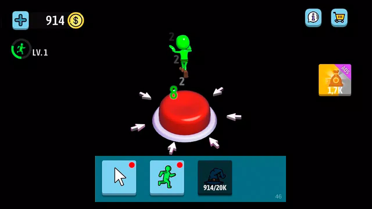 Green button: Авто кликер игра Ảnh chụp màn hình 3
