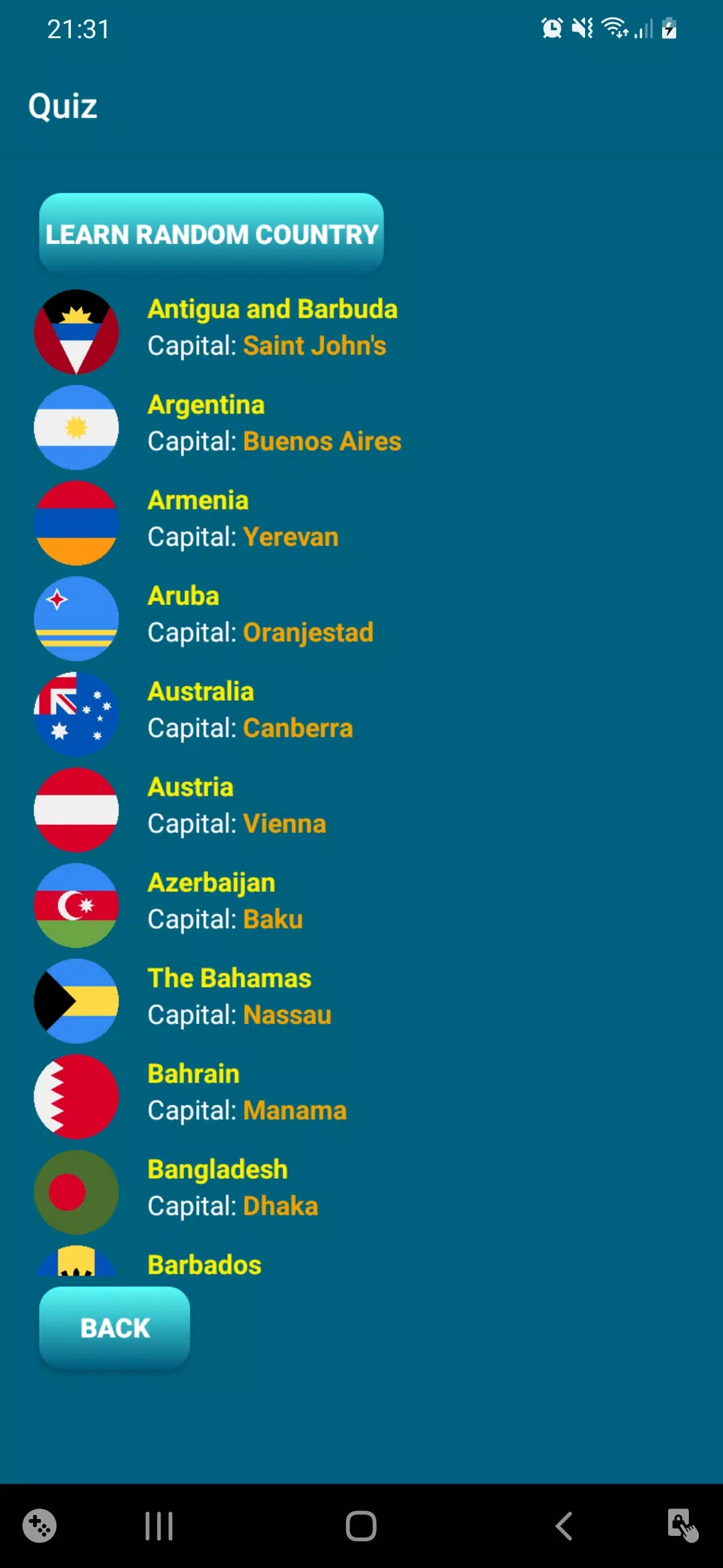 Countries, capitals, flags - W应用截图第2张