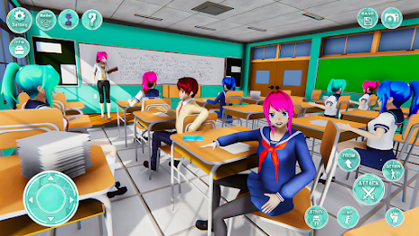 Anime Girl High School Life 3D Captura de tela 2