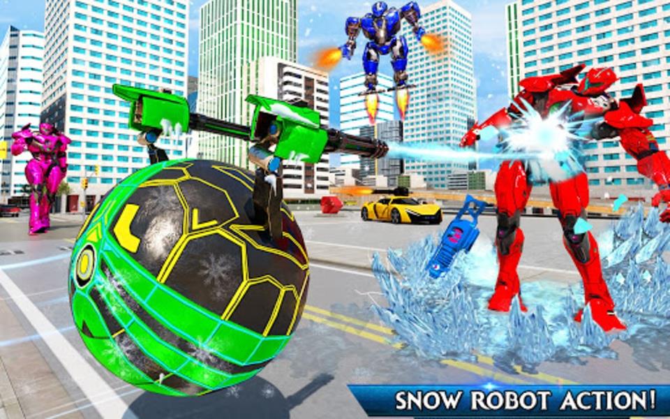 Snow Ball Robot Bike Games Скриншот 3