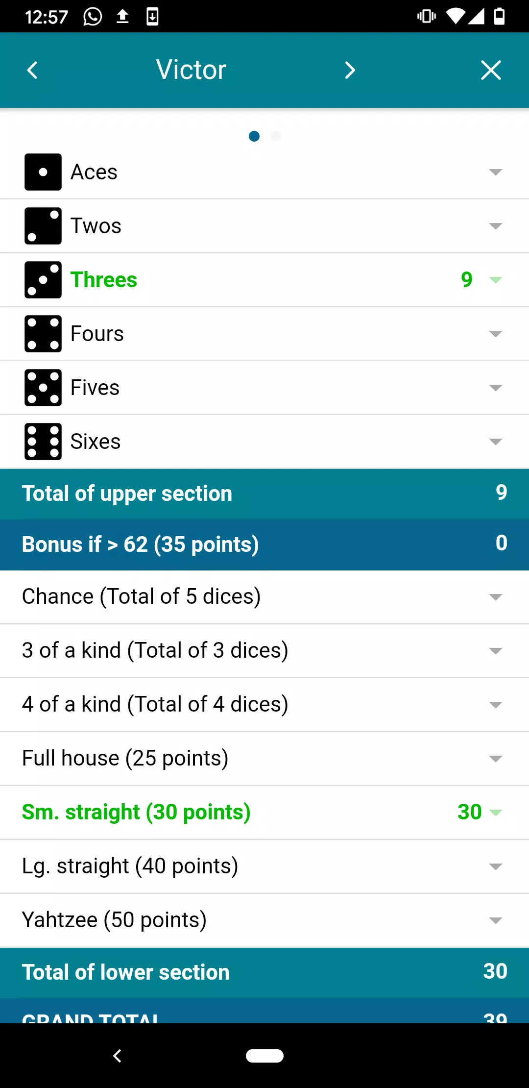 Yam’s ScoreSheet (no advertisi应用截图第2张