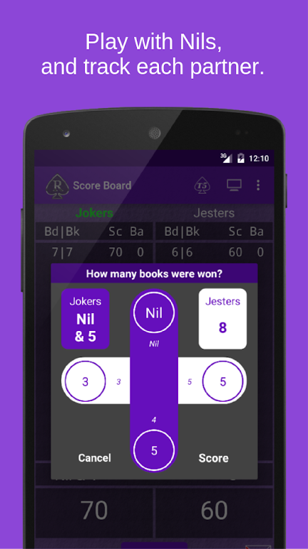 RenegeAid Spades Score App Zrzut ekranu 3