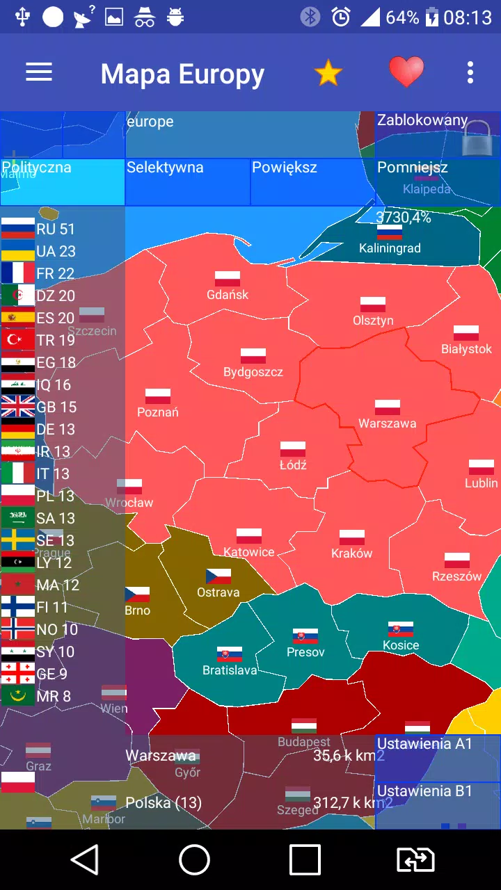 Europe map Screenshot 1