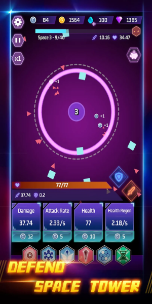 Space Tower - Galaxy Tower TD Mod ဖန်သားပြင်ဓာတ်ပုံ 1