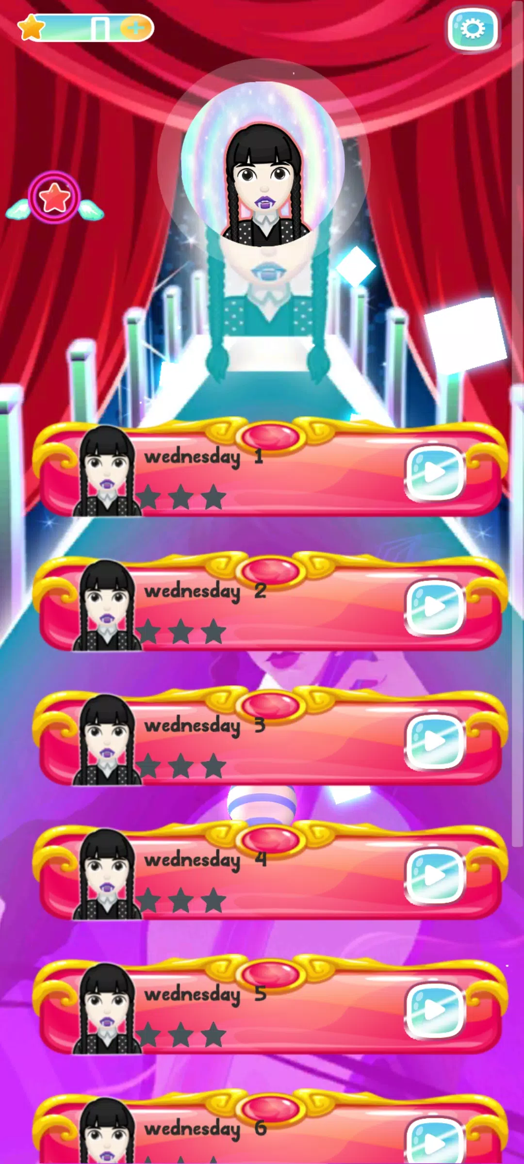 Wednesday Addams tiles piano Screenshot 1