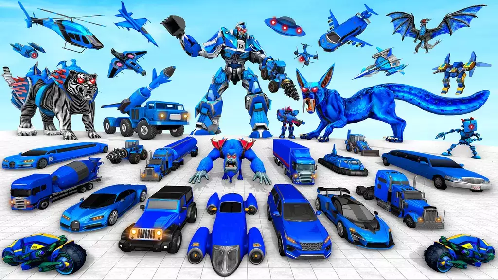 Police Tiger Robot Car Game 3d Screenshot 2