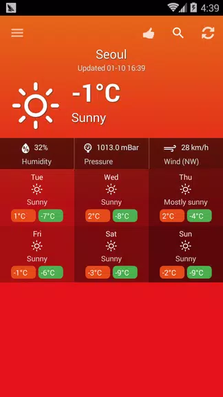 Weather South Korea Schermafbeelding 1