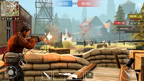 Gun Shooter Offline Game WW2: ဖန်သားပြင်ဓာတ်ပုံ 1