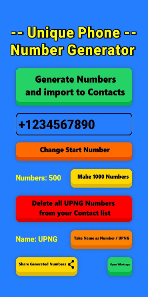 Unique Phone Number Generator स्क्रीनशॉट 2