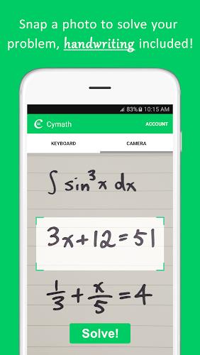 Cymath  - 数学問題ソルバー スクリーンショット 1
