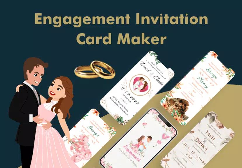 Engagement Card Maker & Design Tangkapan skrin 1