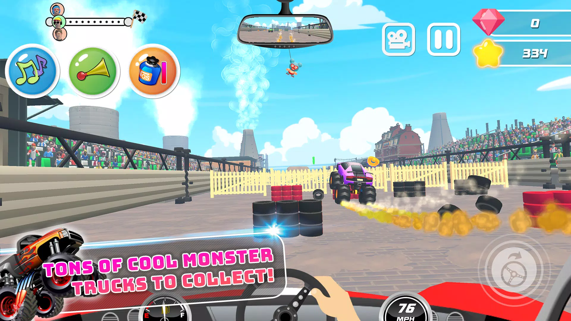 Monster Trucks Kids Race Game Скриншот 2