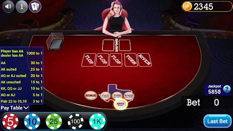 Texas Holdem Progressive Poker Schermafbeelding 1