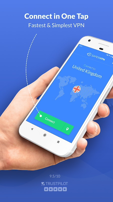 Free VPN Proxy & Hotspot WiFi security - SaferVPN Screenshot 1