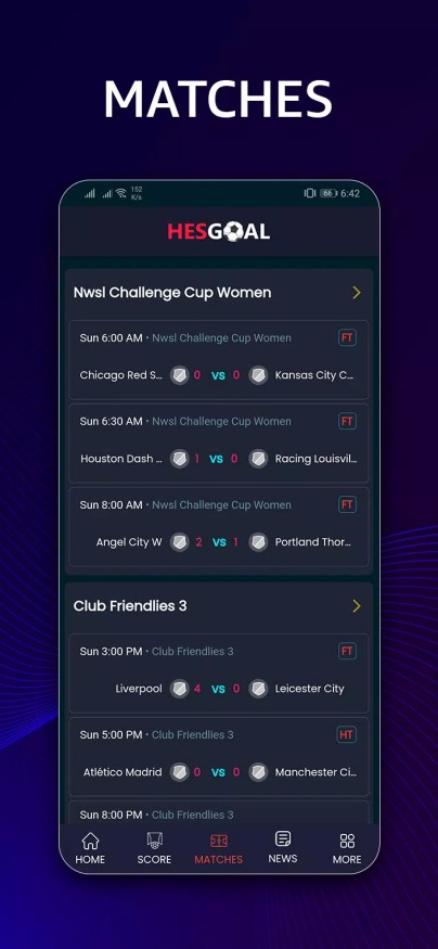 HesGoal - Live Football TV HD Screenshot 2