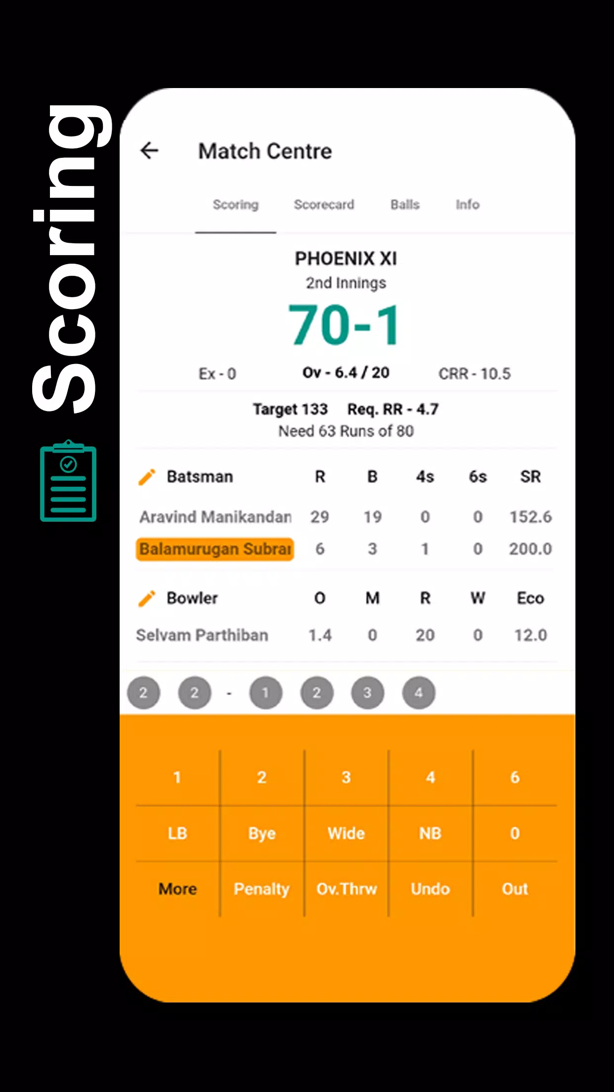 STUMPS - The Cricket Scorer Captura de pantalla 1