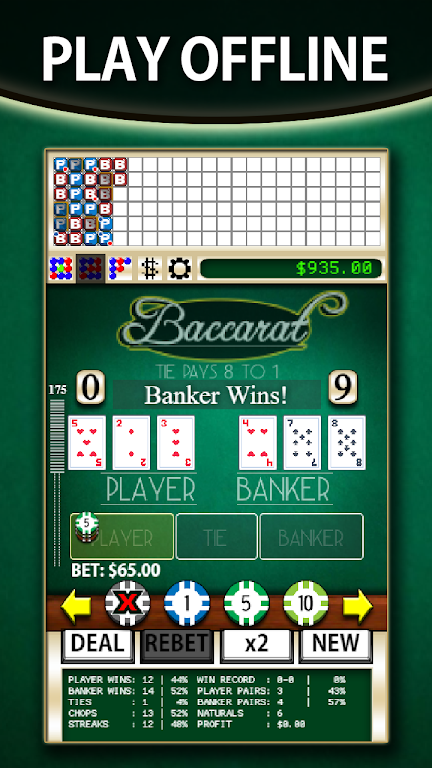 Schermata Baccarat Simulator 2