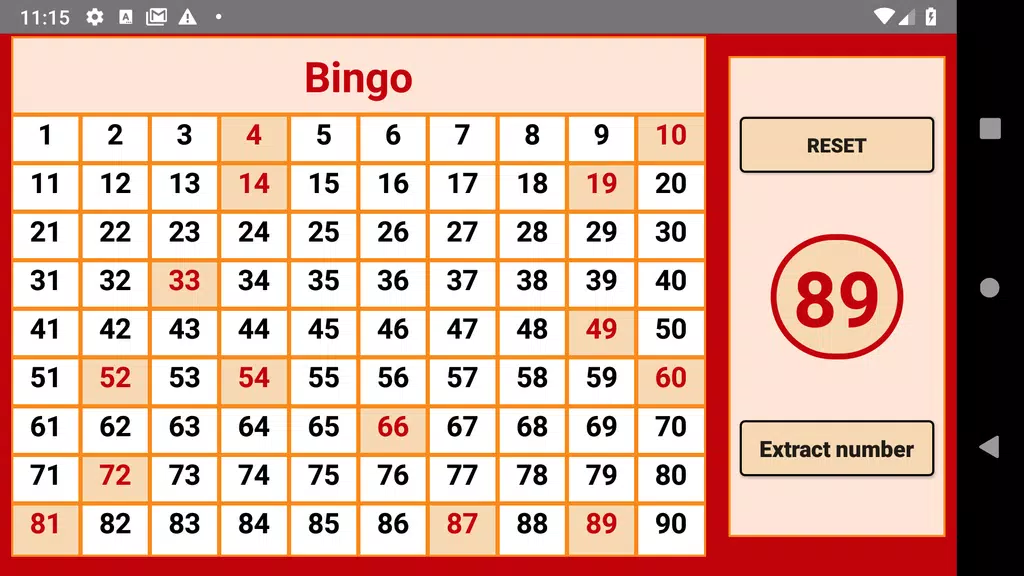 Bingo - numbers extractor - 90 numbers Capture d'écran 2