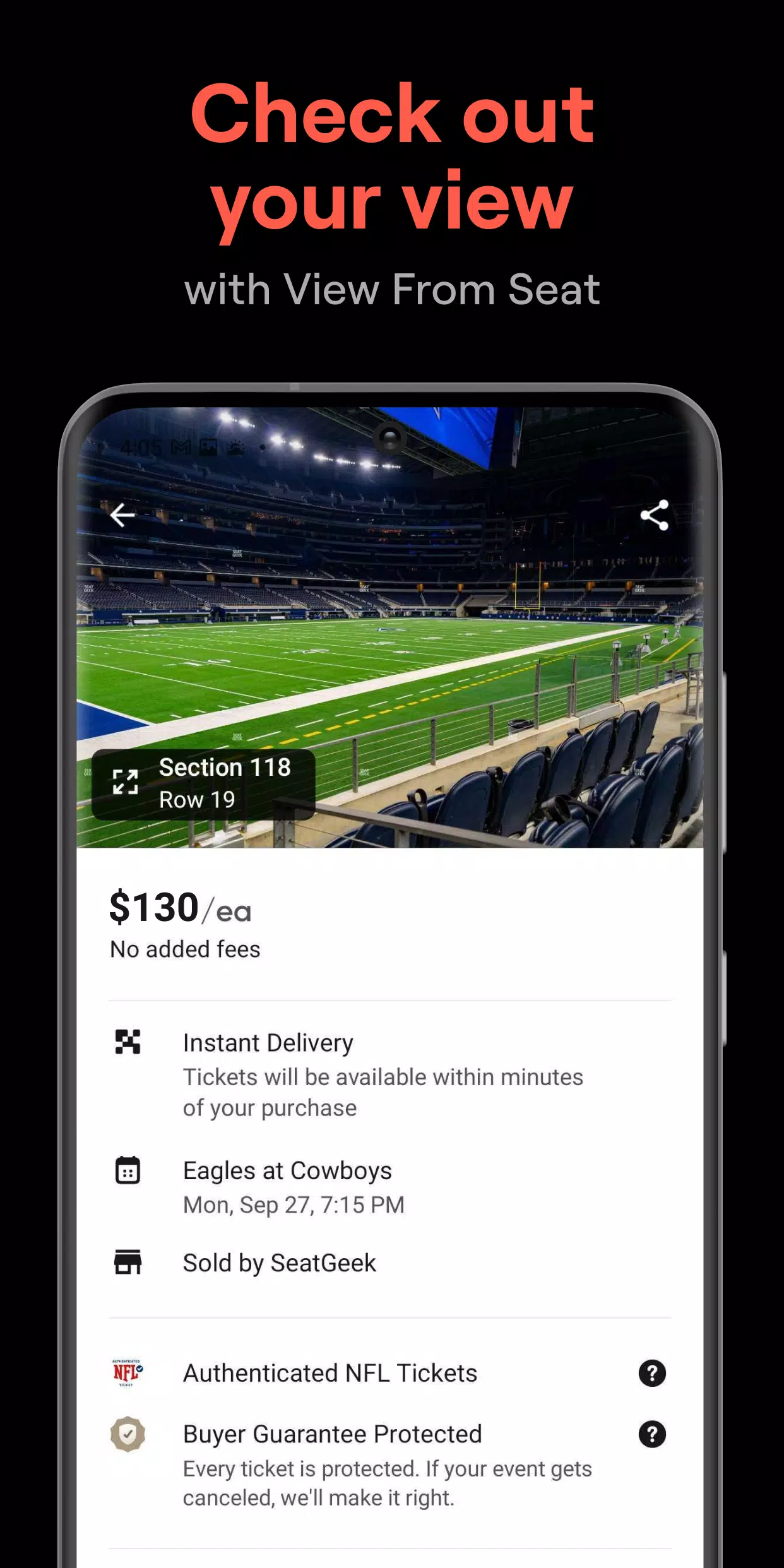 SeatGeek Tangkapan skrin 3