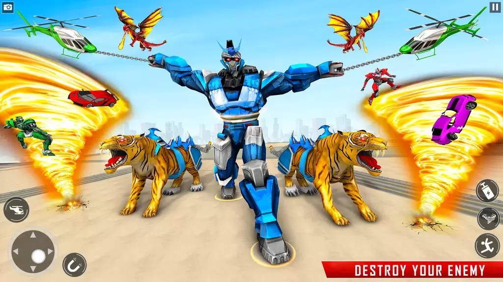 Police Tiger Robot Car Game 3d Captura de tela 3