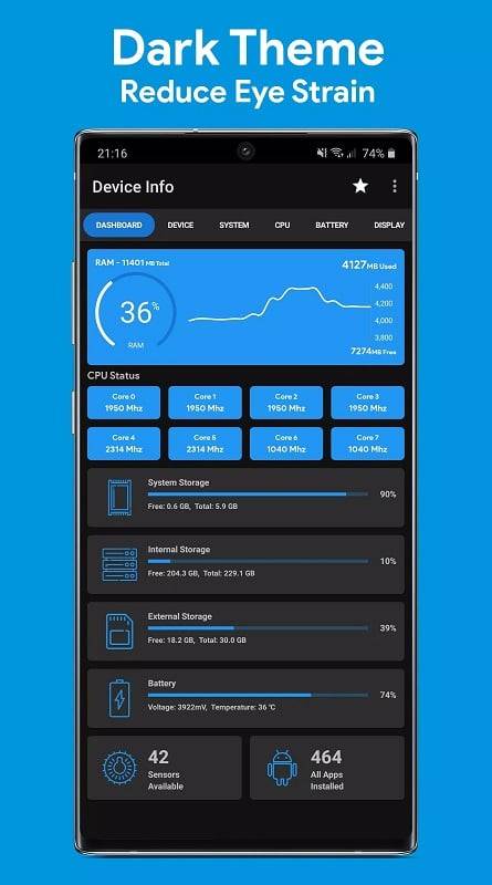 Device Info: System & CPU Info ဖန်သားပြင်ဓာတ်ပုံ 2