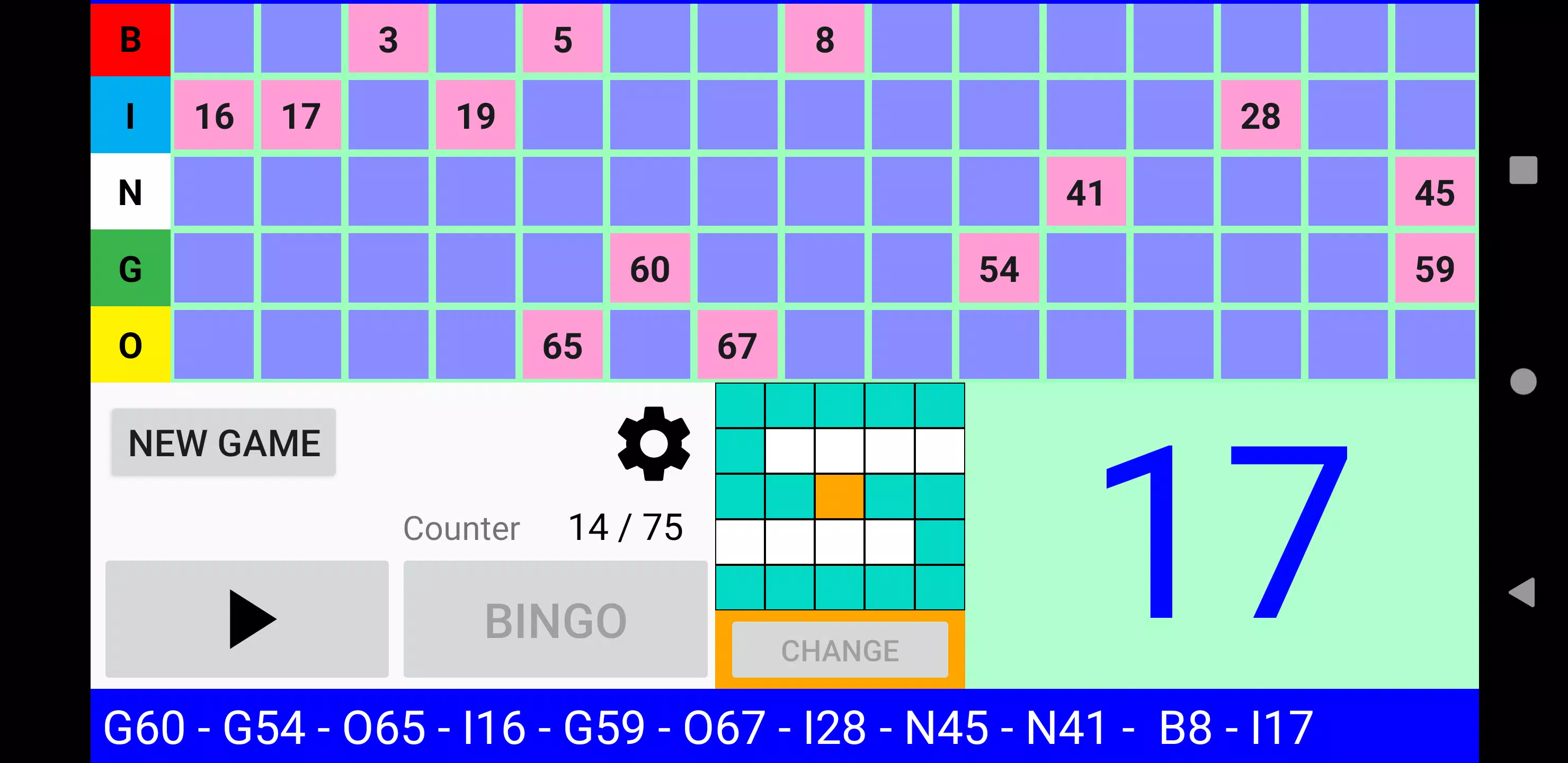 Schermata Bingo RS 3