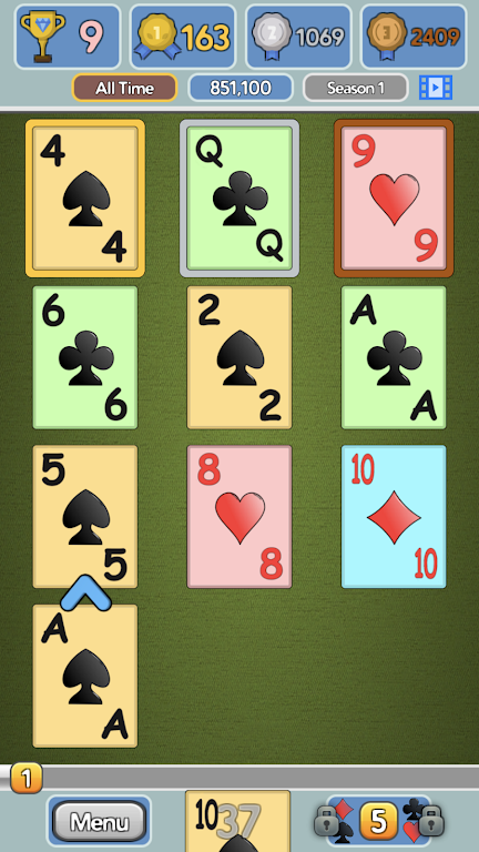 One Stack Solitaire: Free Card Game Ekran Görüntüsü 1