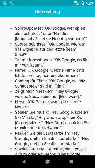 Befehle für Home Schermafbeelding 3