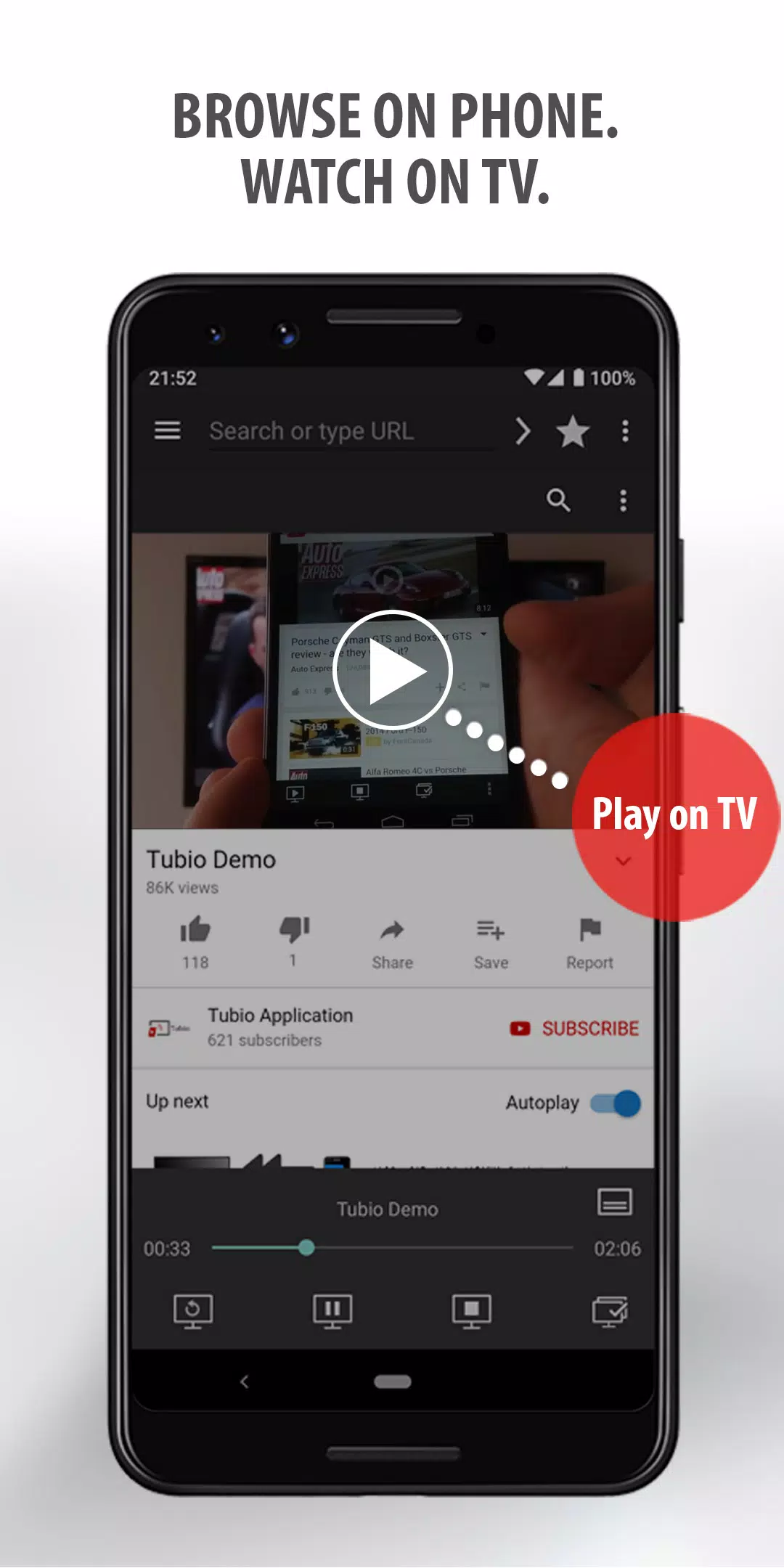 Tubio - Vídeos da Web na TV Captura de tela 2