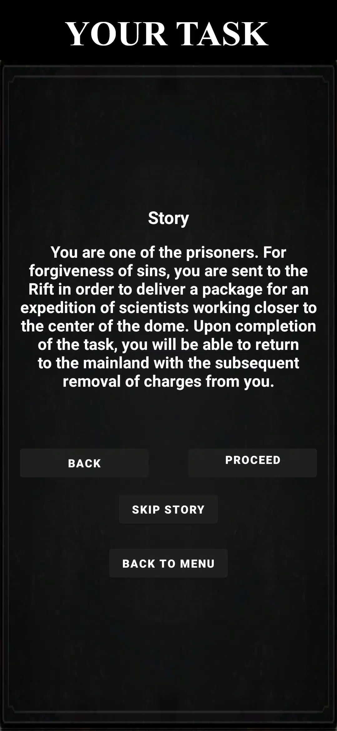Schermata Fault Zone: Text Quest RPG Survival 1