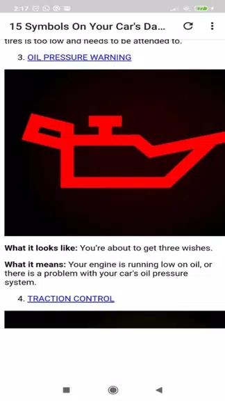 Car dashboard symbols Capture d'écran 2