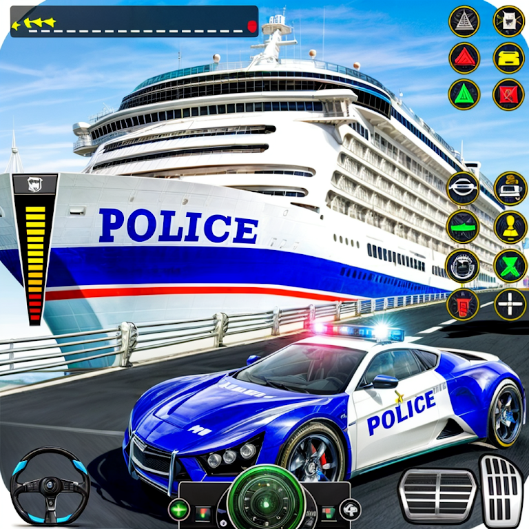 Police Muscle Car Cargo Plane Screenshot 3