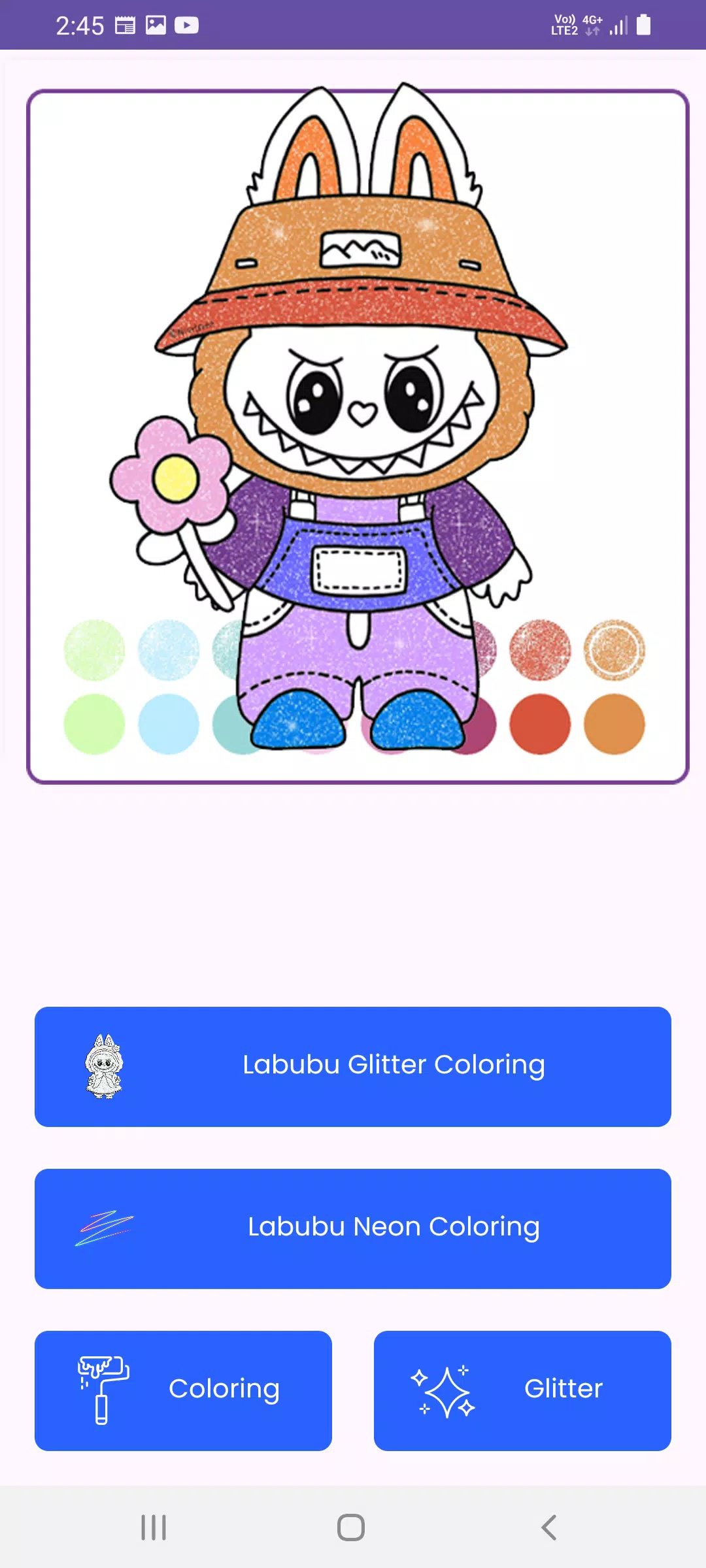 Labubu Glitter Coloring Captura de pantalla 1