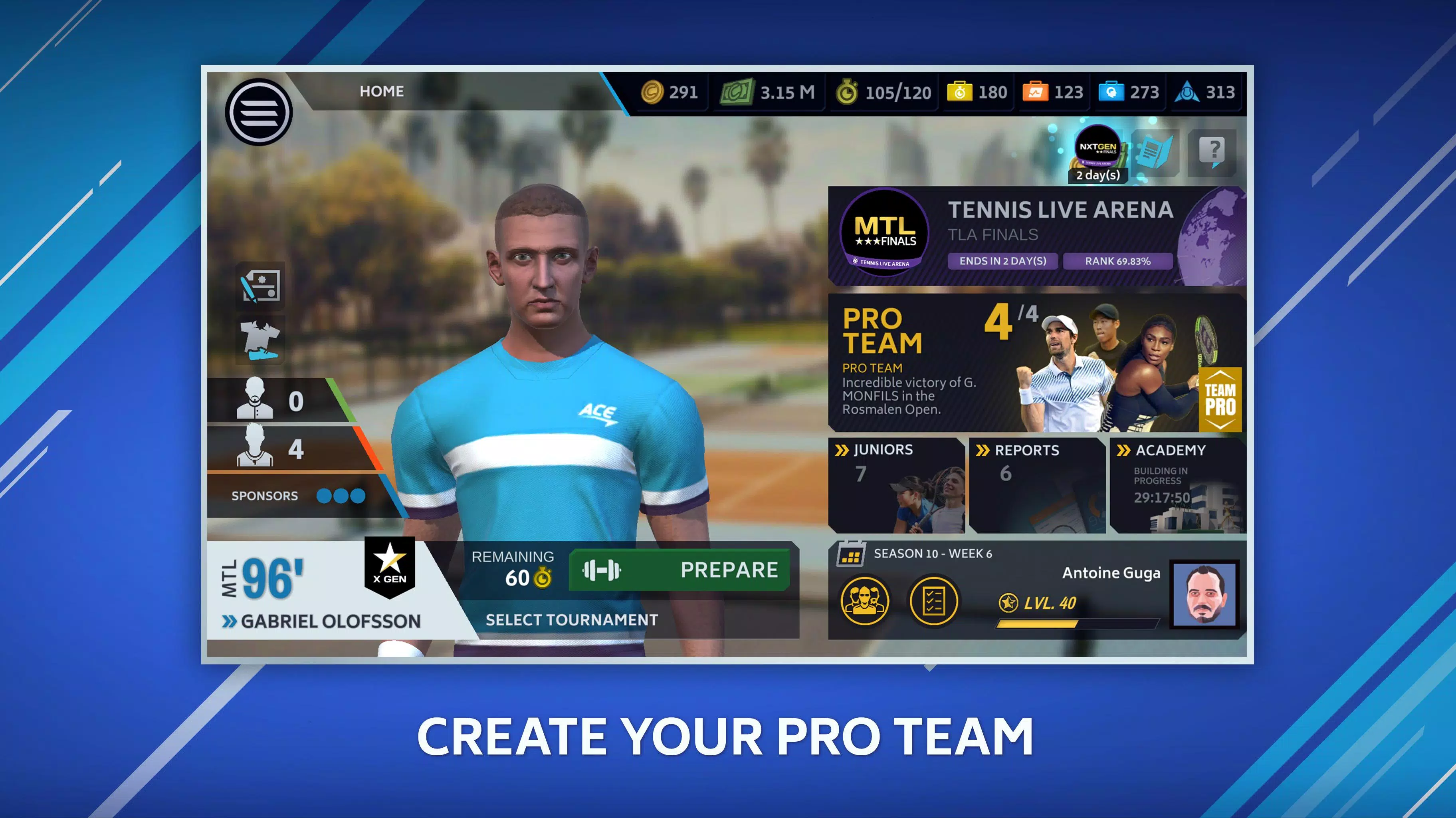 Tennis Manager Mobile ภาพหน้าจอ 2