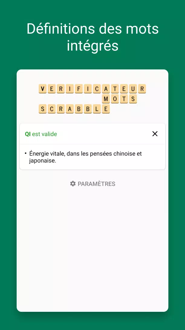 Verificateur Mots SCRABBLE Ekran Görüntüsü 2