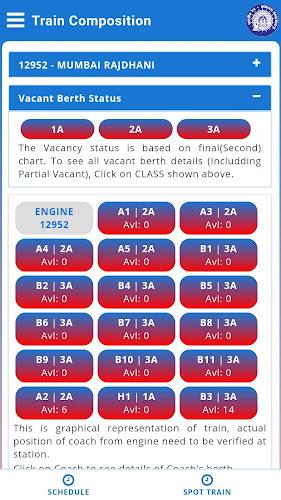 Rail Reservation Chart & PNR 스크린샷 2