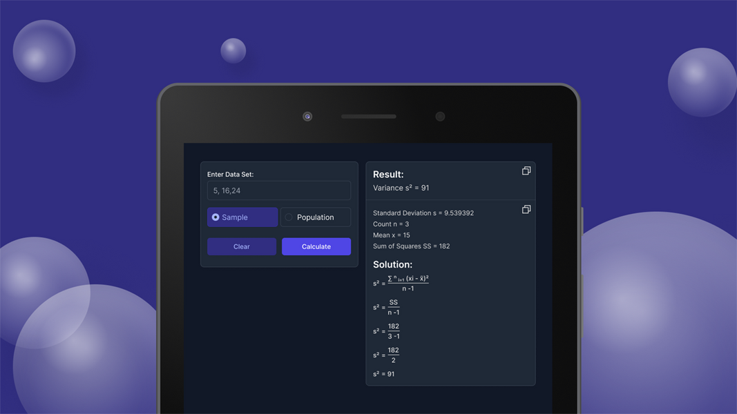 Variance Calculator Screenshot 1