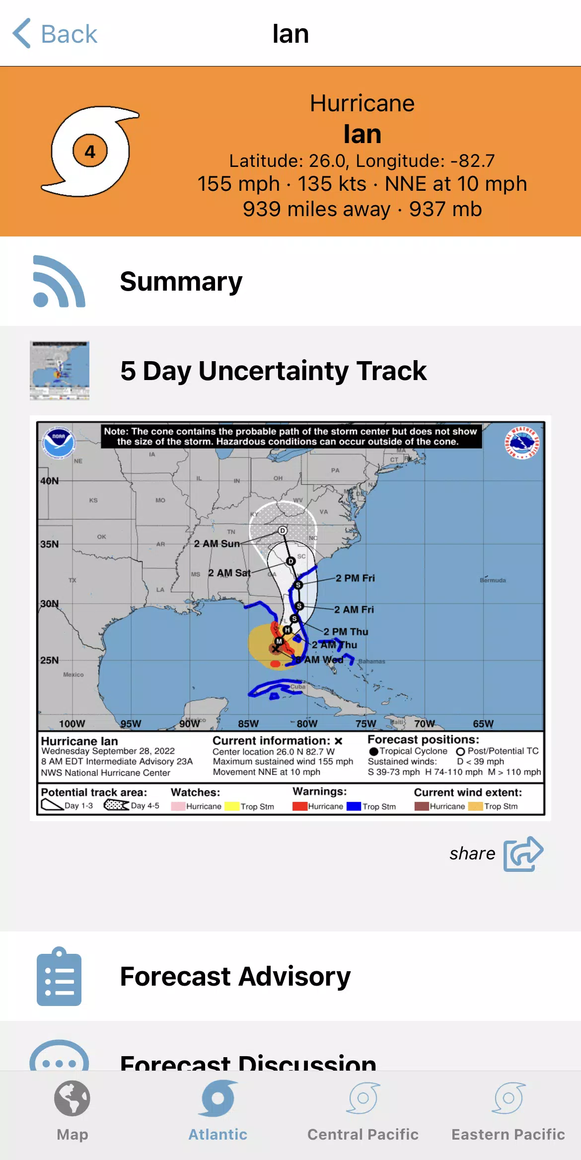 Schermata Tropical Hurricane Tracker 3