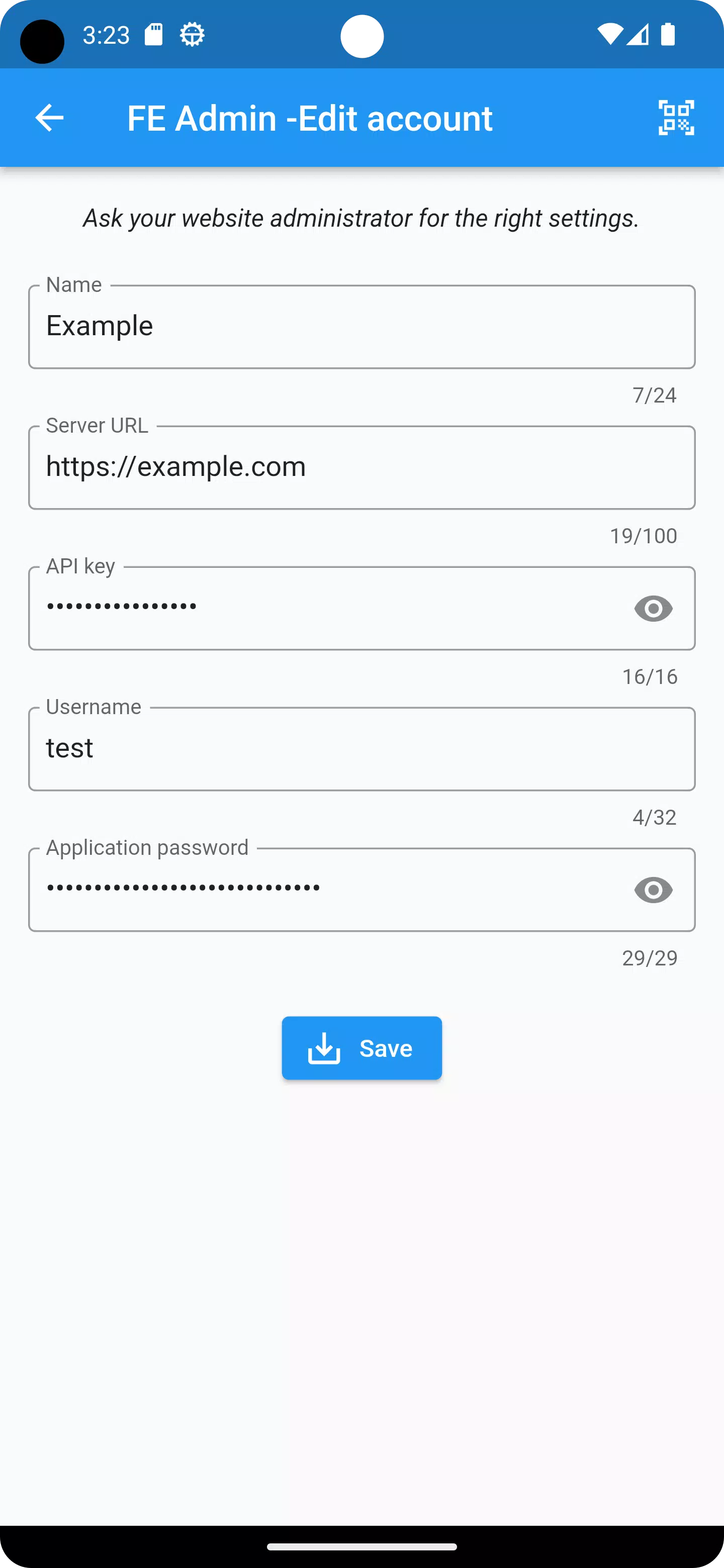 FE Admin Zrzut ekranu 2
