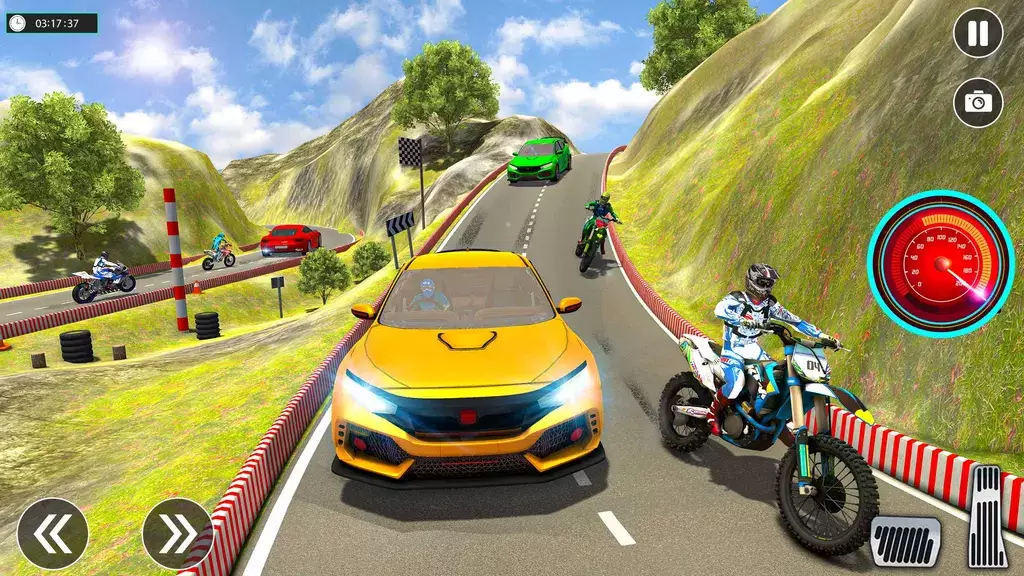 Sports Car vs Bike Racing Capture d'écran 2