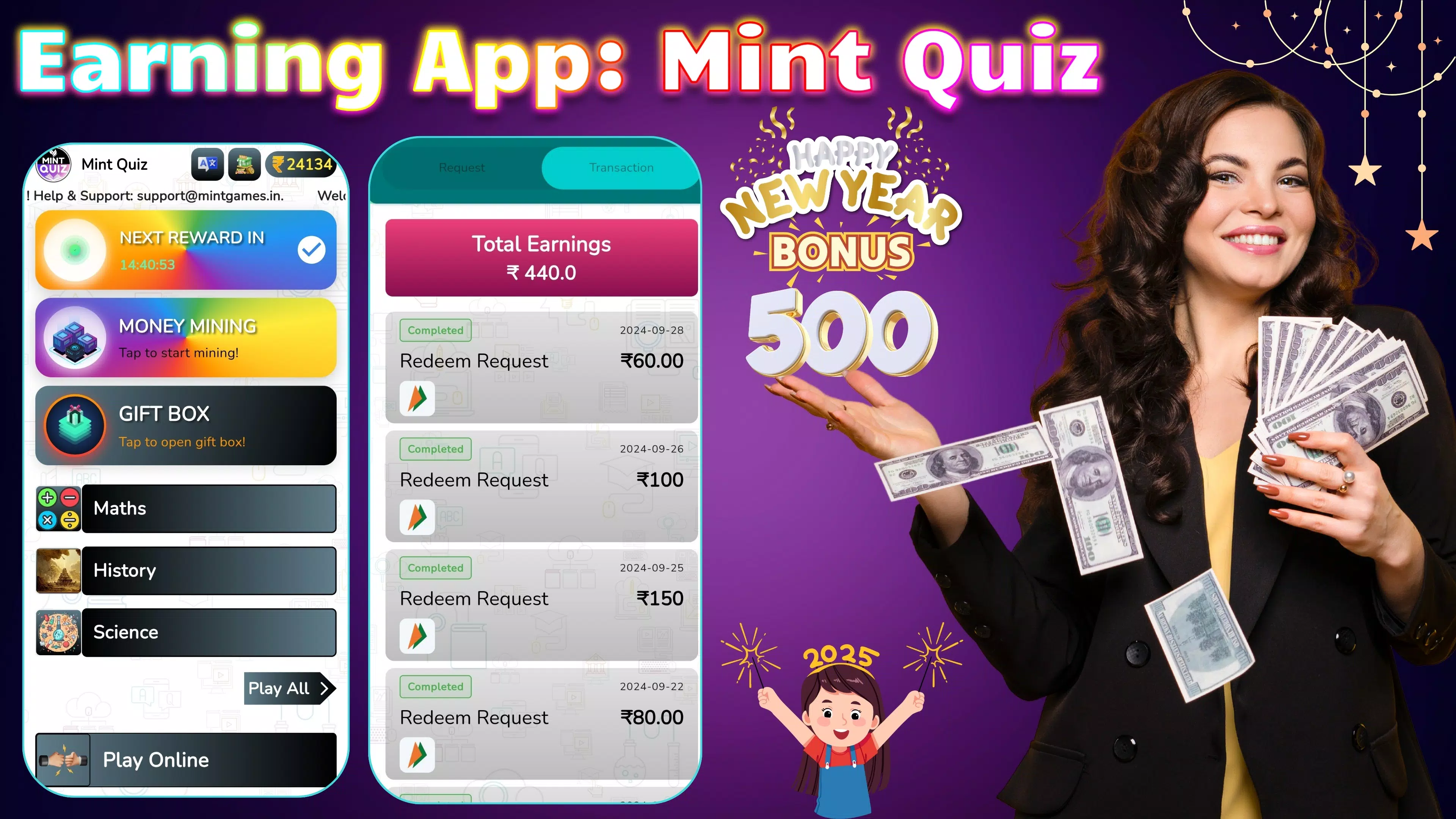 Earning App: Mint Quiz Ảnh chụp màn hình 1