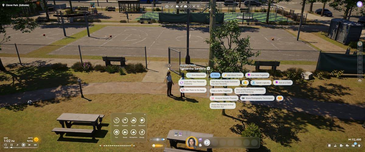 Romantic conversation options in inZOI