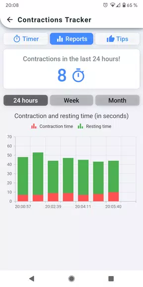 Schermata Contractions Tracker 2