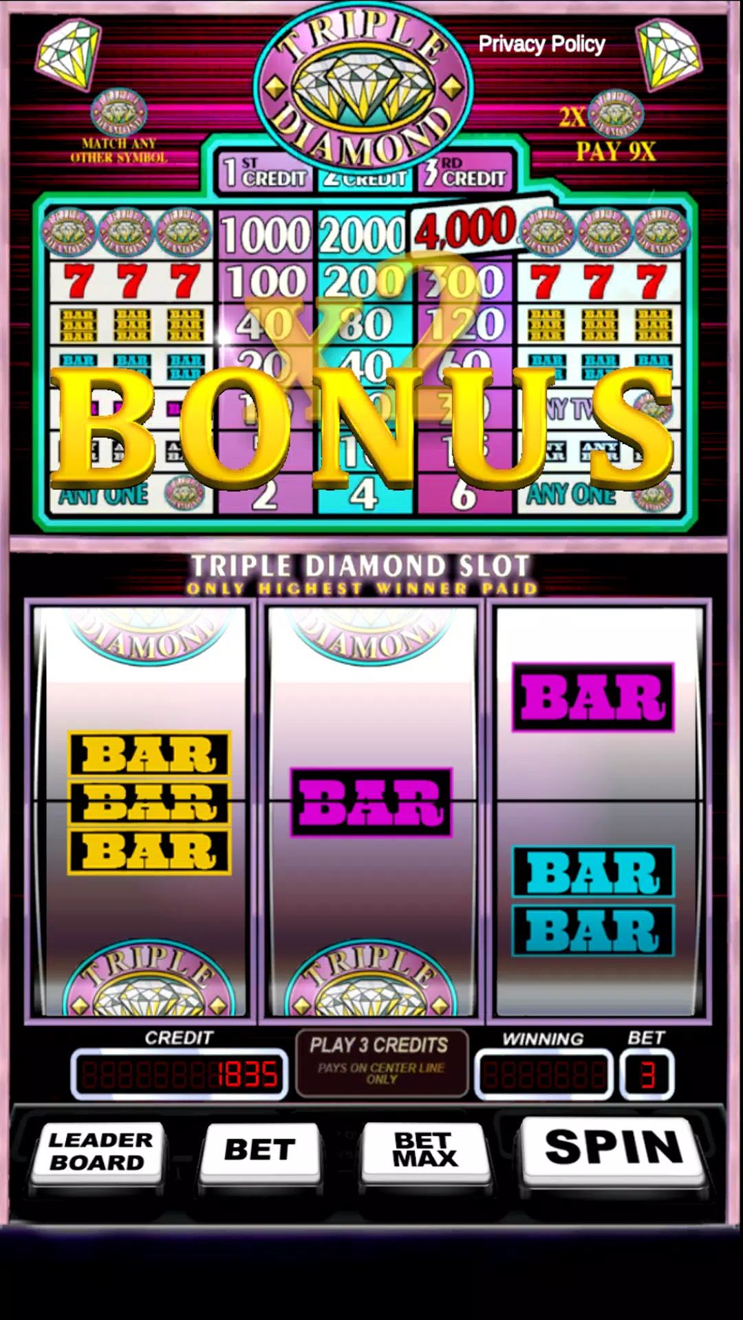 Triple Pay Diamond Slot Zrzut ekranu 2