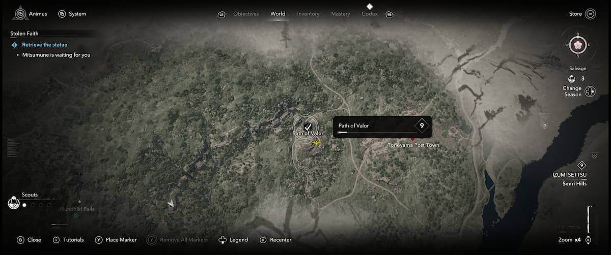 Assassin's Creed Shadows Path of Valor Map Location