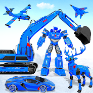 Snow Excavator Robot Car Games ภาพหน้าจอ 1