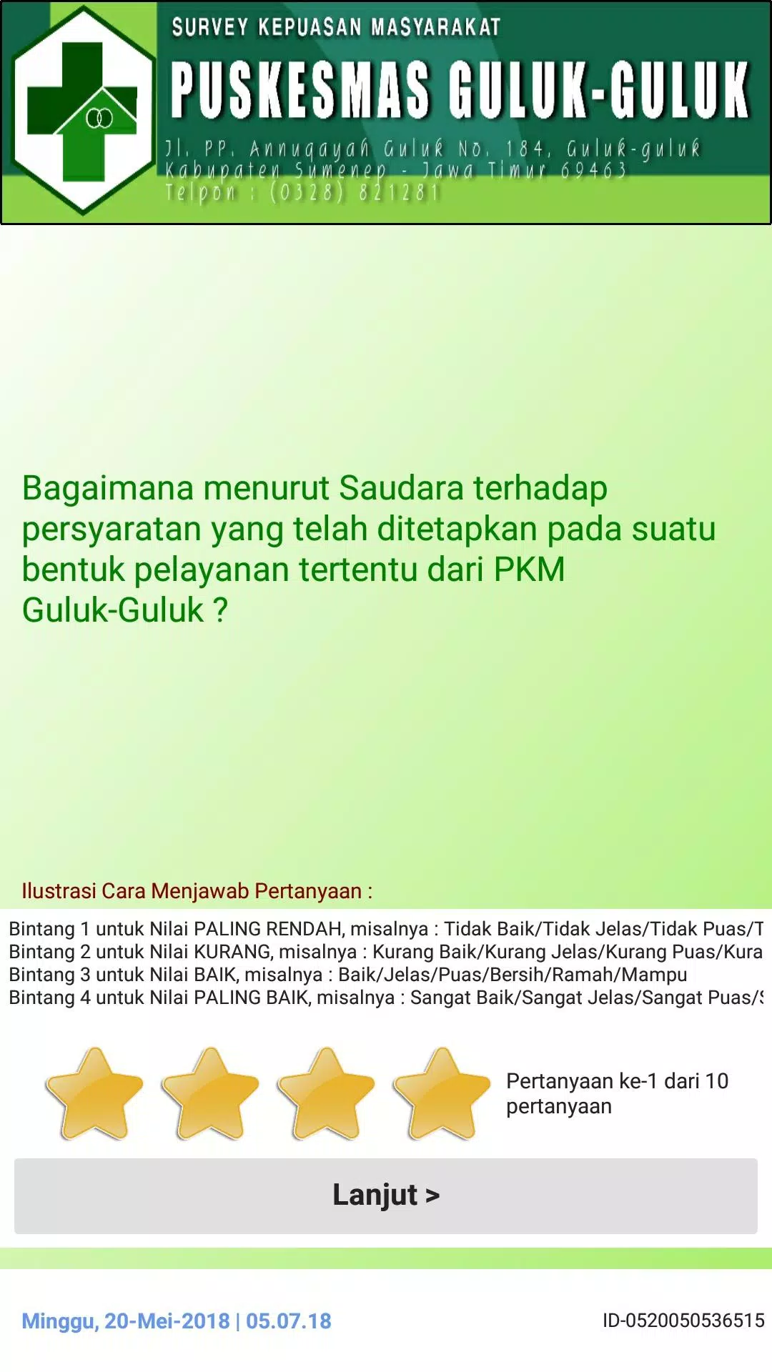 Schermata SIMANTAP PUAS 2