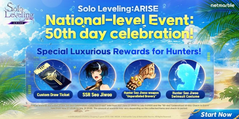 Comemoração de 50 dias: 'Solo Leveling: Arise' recompensa os jogadores