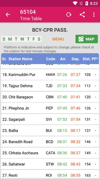 Indian Train Status - minits 스크린샷 2